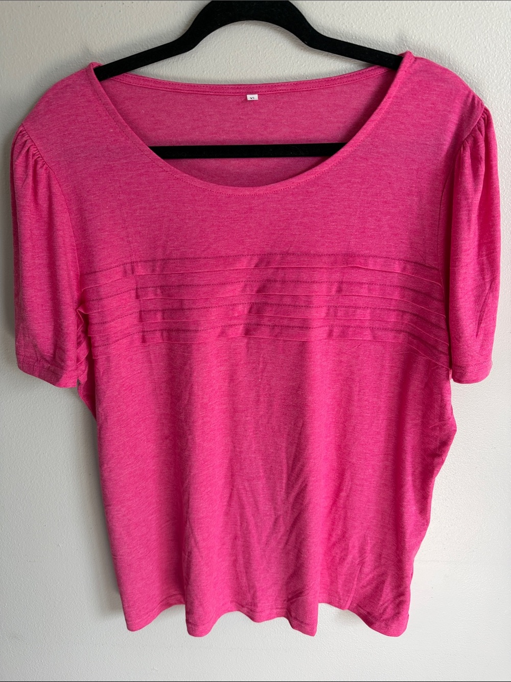 Women's Pink Pleated Front Scoop Neck Top Size XL